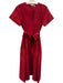 Julia Amory Size S Red Silk Button Down Short Sleeve Midi Dress Red / S