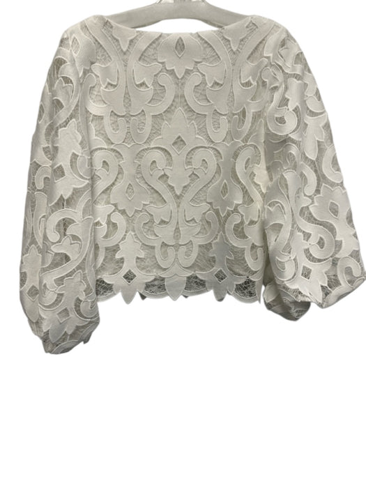 Milly Size S White Polyester Long Sleeve Overlay Top White / S