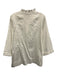 Rungolee Size S White Cotton Long Sleeve Ruffle Collar 1/2 Button Top White / S
