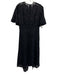 Pearl by Lela Rose Size 6 Black Polyester Short Sleeve Cut Outs Lined Midi Dress Black / 6