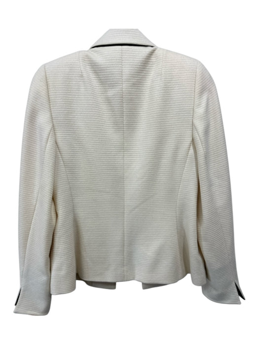 Akris Size 10 Cream & Black Cashmere, Wool & Silk Textured Blazer Jacket Cream & Black / 10