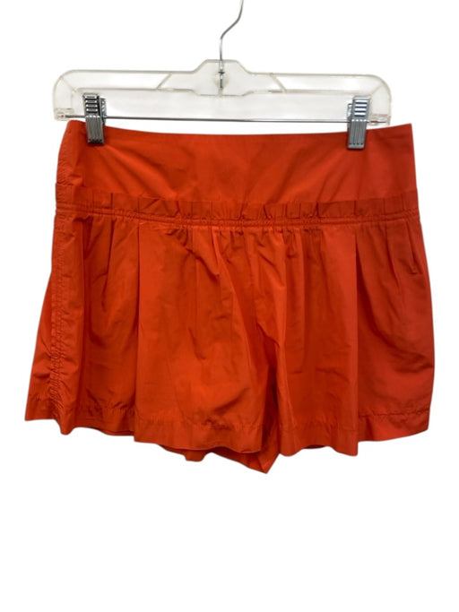 Marc By Marc Jacobs Size 2 Orange Polyester Pleat Detail Back Zip Shorts Orange / 2