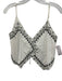 Zara Size S Black & White Cotton Blend Beaded & Embroidered Spaghetti Strap Top Black & White / S