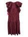 Ulla Johnson Size 4 Maroon Cotton Ruffle Accent Drawstring Waist Front Tie Dress Maroon / 4