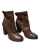 Frye Shoe Size 10 Brown Leather Side Zip Above the Ankle Heel Almond Toe Boots Brown / 10