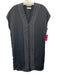 Vince Size 4 Black & White Polyester Cap Sleeve Stitch Detail V Neck Dress Black & White / 4