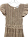 Storia Size S Beige & Gray Cotton Striped Ruffle Cap Sleeve Shirred Bodice Dress Beige & Gray / S