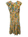 Roller Rabbit Size XS Blue, Pink & Orange Cotton & Silk Abstract Floral Dress Blue, Pink & Orange / XS
