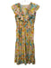 Roller Rabbit Size XS Blue, Pink & Orange Cotton & Silk Abstract Floral Dress Blue, Pink & Orange / XS