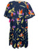 CROSBY by Mollie Burch Size XS navy blue & multi Cotton Botanical V Neck Dress navy blue & multi / XS