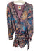 Farm Rio Size S Purple & Multi Viscose Botanical Long Balloon Sleeve Dress Purple & Multi / S