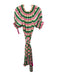 J. Crew Size 2 Beige, Pink & Green Silk Striped 1/2 Balloon Sleeve V Neck Dress Beige, Pink & Green / 2