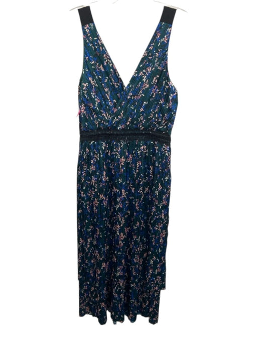 Banana Republic Size 2 Green, Blue & Pink Polyester Sleeveless Floral Dress Green, Blue & Pink / 2