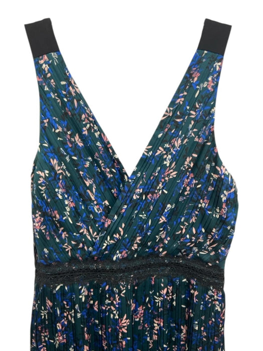 Banana Republic Size 2 Green, Blue & Pink Polyester Sleeveless Floral Dress Green, Blue & Pink / 2