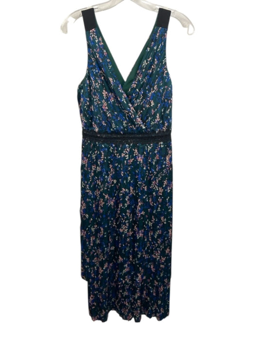 Banana Republic Size 2 Green, Blue & Pink Polyester Sleeveless Floral Dress Green, Blue & Pink / 2