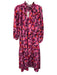 CROSBY by Mollie Burch Size S Pink, Black & Orange Polyester V Neck Tiered Dress Pink, Black & Orange / S