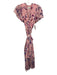 Tanya Taylor Size 6 Pink, Blue & Purple Silk & Cotton Watercolor Print Dress Pink, Blue & Purple / 6