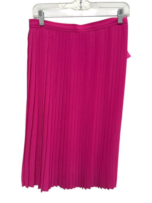 J. Crew Size 2 Hot pink Polyester Accordion Pleats Back Zip Midi Skirt Hot pink / 2