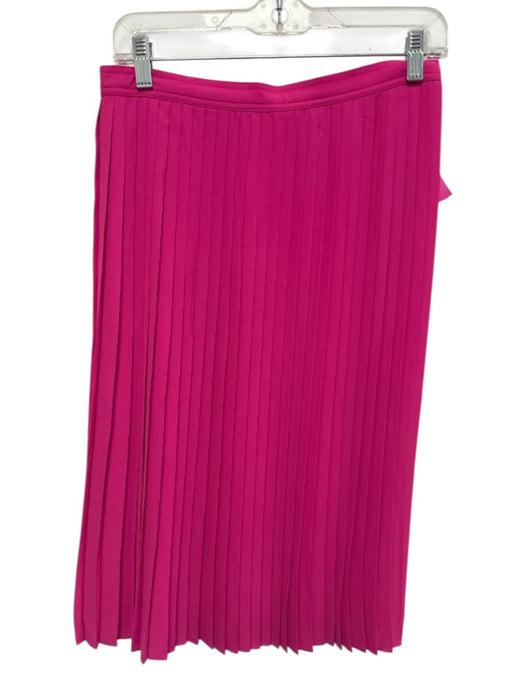 J. Crew Size 2 Hot pink Polyester Accordion Pleats Back Zip Midi Skirt Hot pink / 2