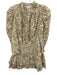 Anna Cate Size XS White & Beige Cotton Floral Long Sleeve Tie V Neck Dress White & Beige / XS