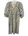 Mille Resort & Travel Size XXS White, Blue & Green Cotton Floral Dress White, Blue & Green / XXS
