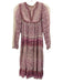 Matta Size XS Cream White & Pink Cotton Floral Long Sleeve Quilted Detail Dress Cream White & Pink / XS