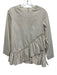 COS Size 4 Beige Cotton Long Sleeve Ruffle Back Zip Top Beige / 4