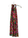 Milly of New York Size P Pink, Green & Brown Viscose Halter Floral Mini Dress Pink, Green & Brown / P