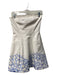 Lily Pulitzer Size 00 White & Blue Cotton Strapless Pockets Back Zip Dress White & Blue / 00