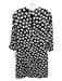 Kate Spade Size 0 Black & White Viscose 3/4 Sleeve Hearts Back Zip Dress Black & White / 0