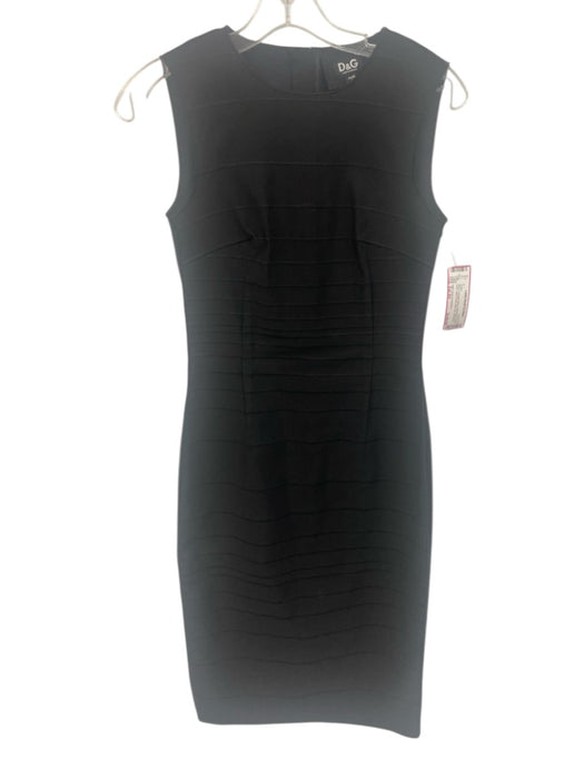 D&G Dolce & Gabbana Size Est XS Black Polyester Blend Sleeveless Back Zip Dress Black / Est XS