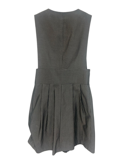 Theory Size 0 Gray & Silver Polyester Blend Pleats Sleeveless Woven Detail Dress Gray & Silver / 0