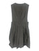 Theory Size 0 Gray & Silver Polyester Blend Pleats Sleeveless Woven Detail Dress Gray & Silver / 0