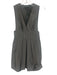 Theory Size 0 Gray & Silver Polyester Blend Pleats Sleeveless Woven Detail Dress Gray & Silver / 0