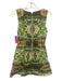 Alice + Olivia Size Est XS/S Beige, Green, Multi Cotton Sleeveless Print Dress Beige, Green, Multi / Est XS/S