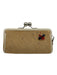 Coach Beige & Multi Woven Wristlet Application Flora & Fauna Print Coin Purse Beige & Multi