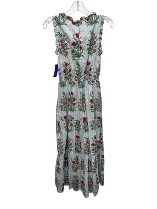 Roller Rabbit Size XXS White, Blue, Multi Cotton Floral All Over Print Dress White, Blue, Multi / XXS