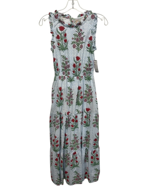 Roller Rabbit Size XXS White, Blue, Multi Cotton Floral All Over Print Dress White, Blue, Multi / XXS