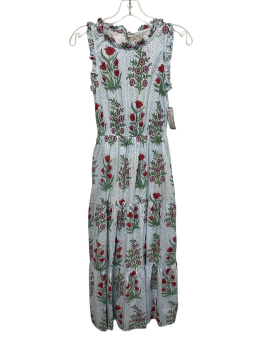 Roller Rabbit Size XXS White, Blue, Multi Cotton Floral All Over Print Dress White, Blue, Multi / XXS