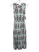 Roller Rabbit Size XXS White, Blue, Multi Cotton Floral All Over Print Dress White, Blue, Multi / XXS