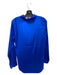 AZI Size S Royal Blue Polyester Collared Long Sleeve Button Front Top Royal Blue / S