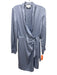 Nanushka Size S Ice Blue Triacetate Blend Satin Long Sleeve knot front Dress Ice Blue / S