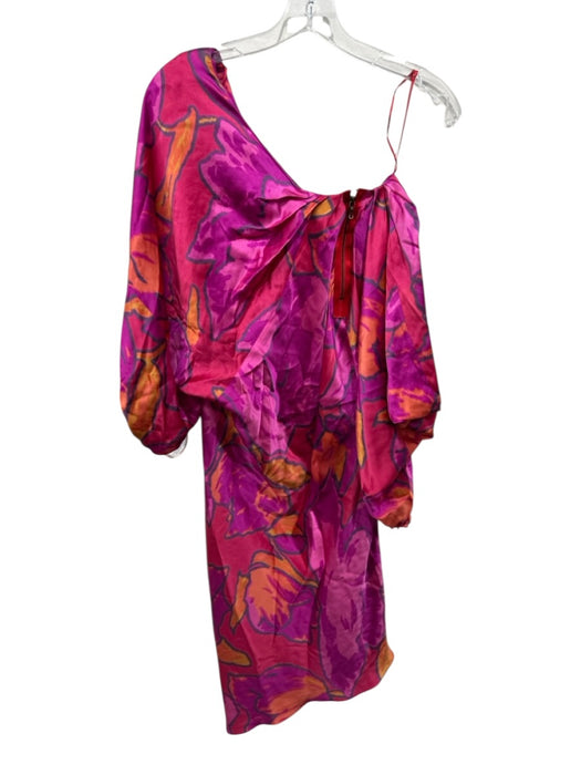 Lanvin Size 36 Pink & Orange Silk Abstract Print Drop Shoulder Pocketed Dress Pink & Orange / 36