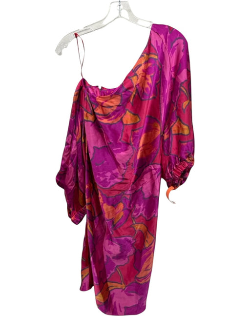 Lanvin Size 36 Pink & Orange Silk Abstract Print Drop Shoulder Pocketed Dress Pink & Orange / 36