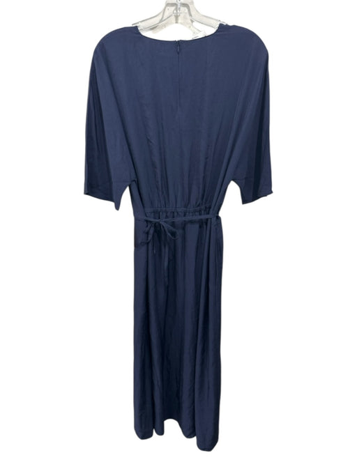 Vince Size XL Navy Blue Triacetate Short Dolman Sleeve Drawstring Waist Dress Navy Blue / XL