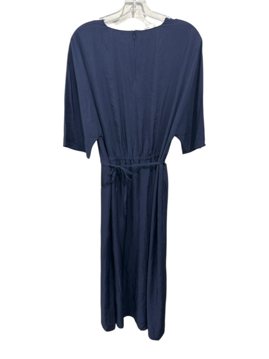Vince Size XL Navy Blue Triacetate Short Dolman Sleeve Drawstring Waist Dress Navy Blue / XL