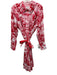 COS Size 10 Red & White Polyester Long Balloon Sleeve Jungle Print Midi Dress Red & White / 10