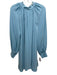 Alice + Olivia Size L Powder Blue Acetate Blend Sheer Overlay Neck Tie Dress Powder Blue / L