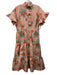 Abbey Glass Size M peach, orange, blue Polyester Jacquard Floral Maxi Dress peach, orange, blue / M