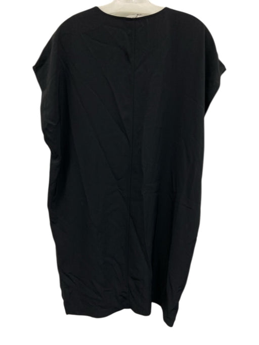 Everlane Size 14 Black Triacetate V Neck Sleeveless Above Knee Dress Black / 14